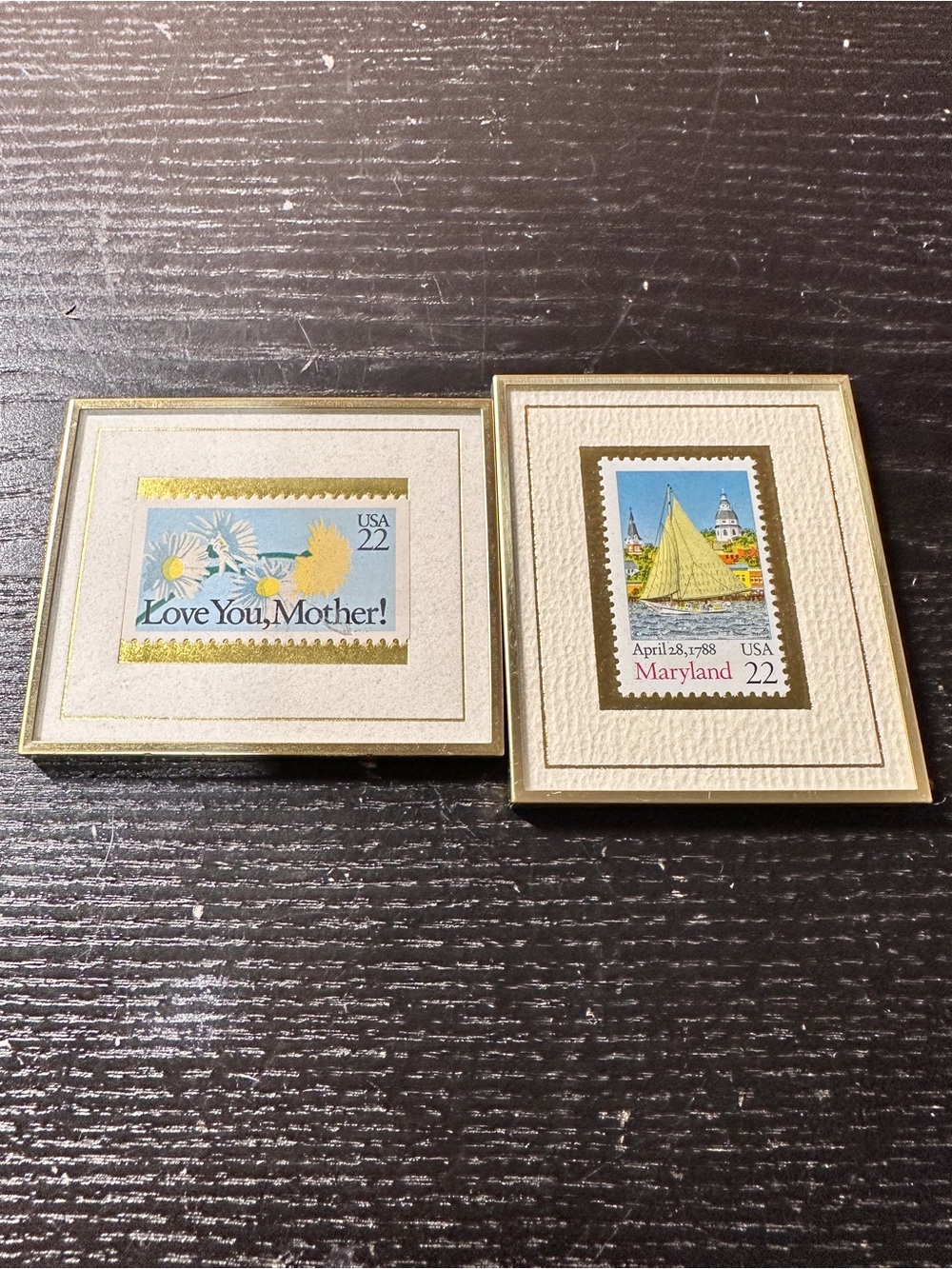 22¢ Maryland 1988 Statehood Series & 1987 "Love You, Mother!" 22-cent Stamp